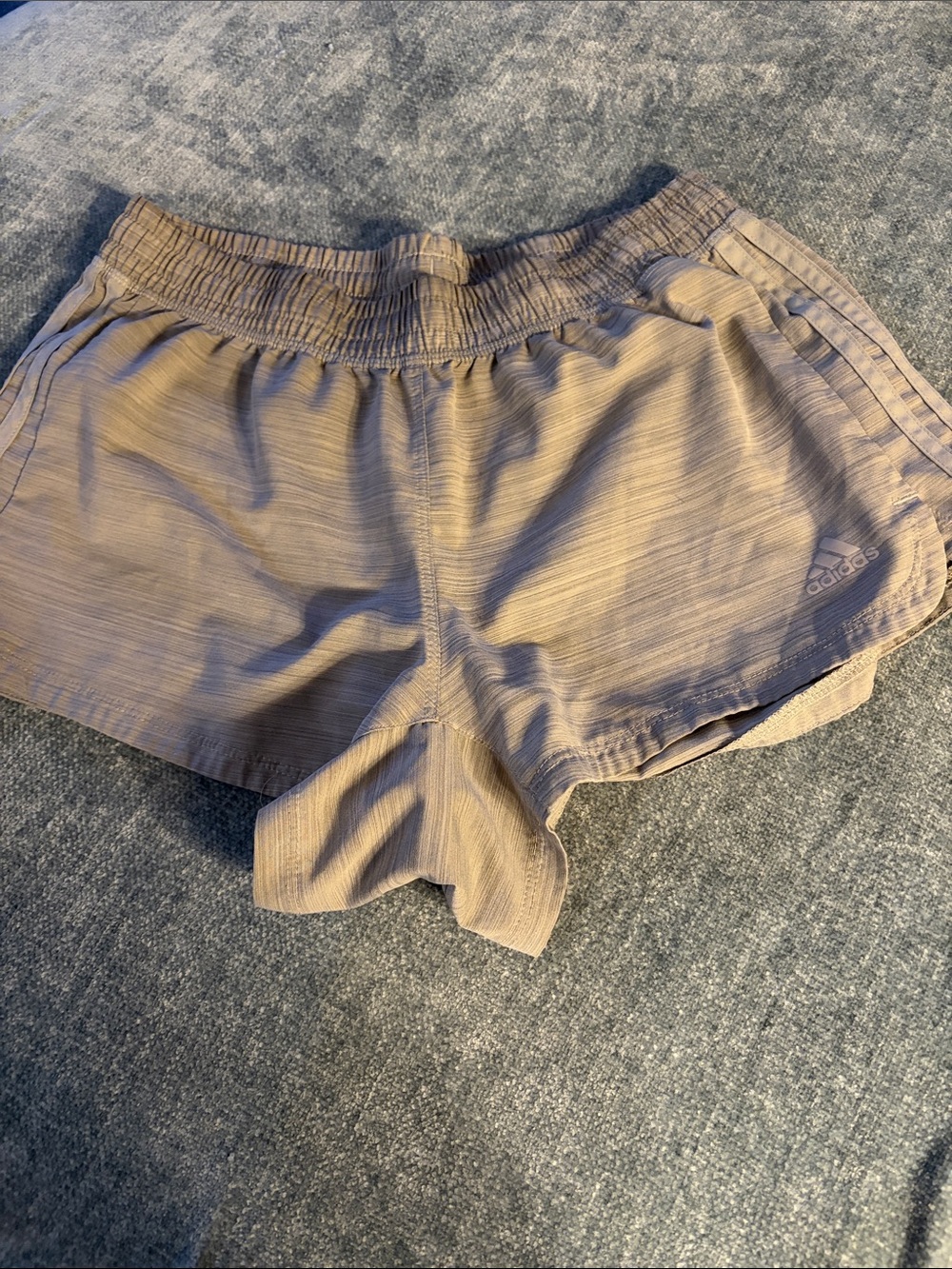 adidas Women's Taupe-Like Elastic Waist Athletic Shorts
